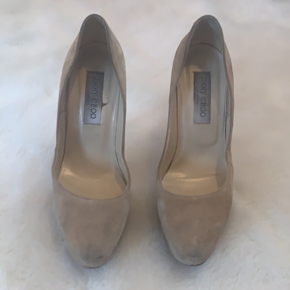 Suede Jimmy Choo Swarovski Crystal Heels - Picture 5 of 7